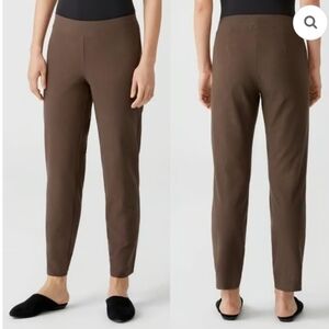 Eileen Fisher Brown Cropped Straight Leg Casual Pants Size Large Petite